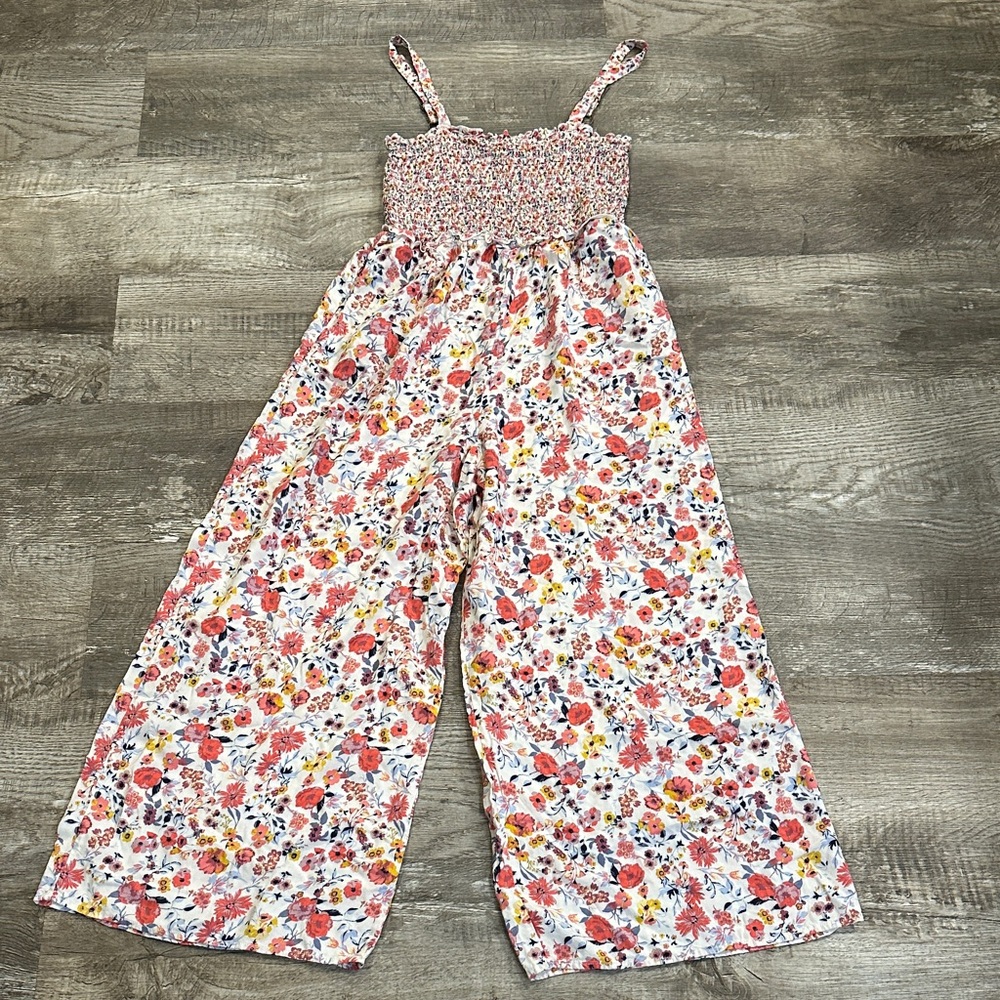Mi Ami Women's Medium Flocked Multicolor Floral‎ Jumpsuit